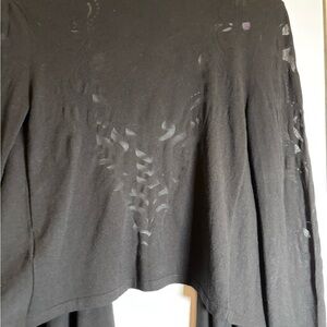 Anne Fontaine Elegant Black Sweater Wrap with Mesh Detail Size 36/S EUC